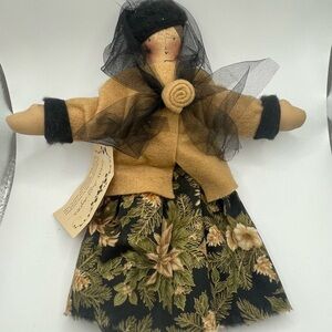 Vintage handmade collectible Bittersweet Autumn Aunt Agnes Doll. Cloth. Signed